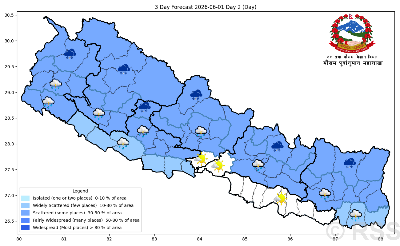 मनसुन थप सक्रिय हुँदै, आगामी हप्ता धेरै ठाउँमा वर्षा हुने