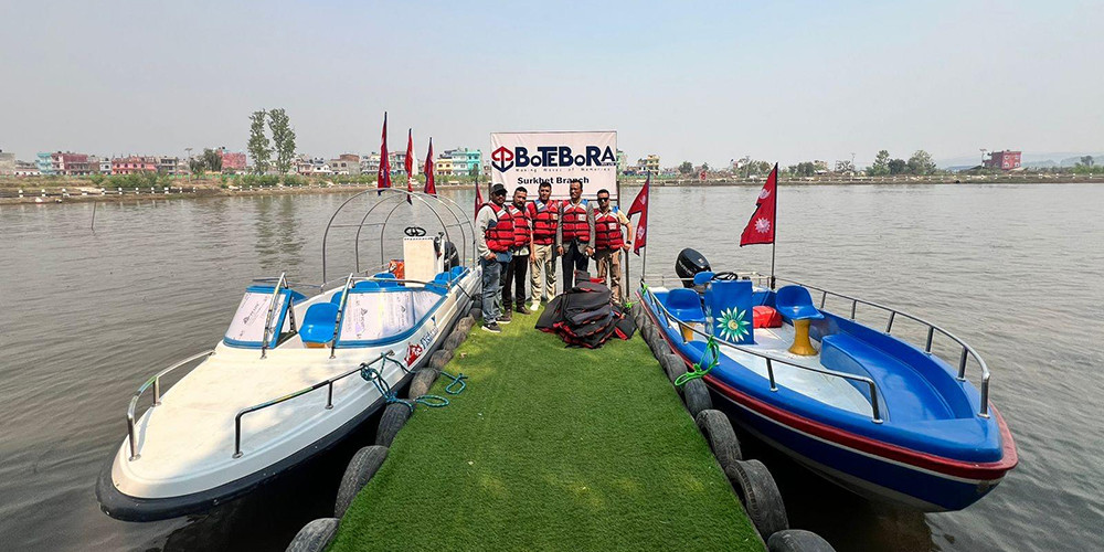 सुर्खेतको बुलबुले तालमा अब मोटरबोट सेवा