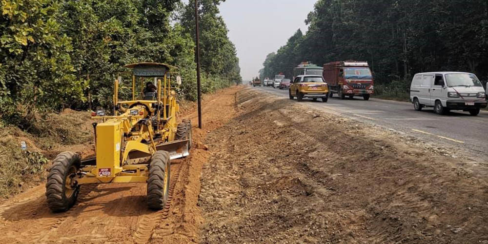 नारायणगढ बुटवल सडक विस्तारको काम सुस्त