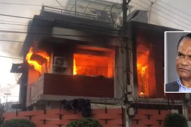 गभर्नर पौडेलको घरमा आगजनी गर्नेहरू खोज्दै प्रहरी