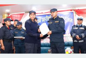 काठमाडौँमा खटिएका निर्वाचन प्रहरीको औपचारिक बिदाइ